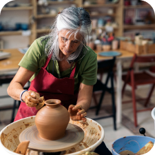 Older Woman Doing Pottery