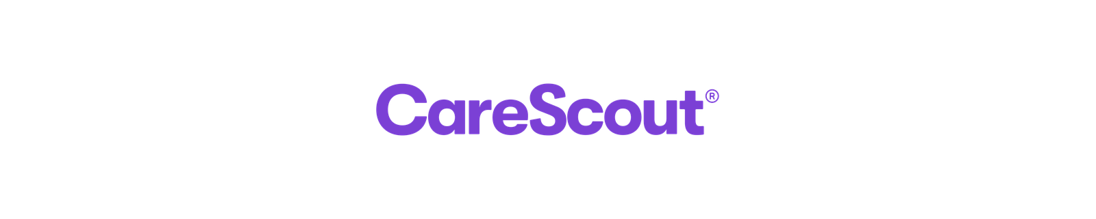 Purple "CareScout" logo on a white background.